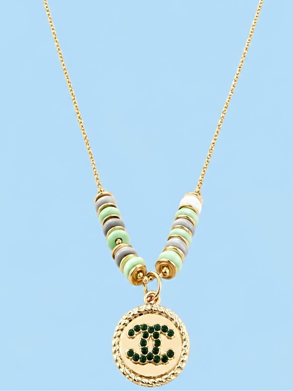 Authentic Repurposed Luxury Zipper Pull Pendant Necklace 24K Gold Filled | 16”